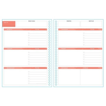 Top Flight It Starts Today 12-Month Undated Spiral Planner, 9" x 7"