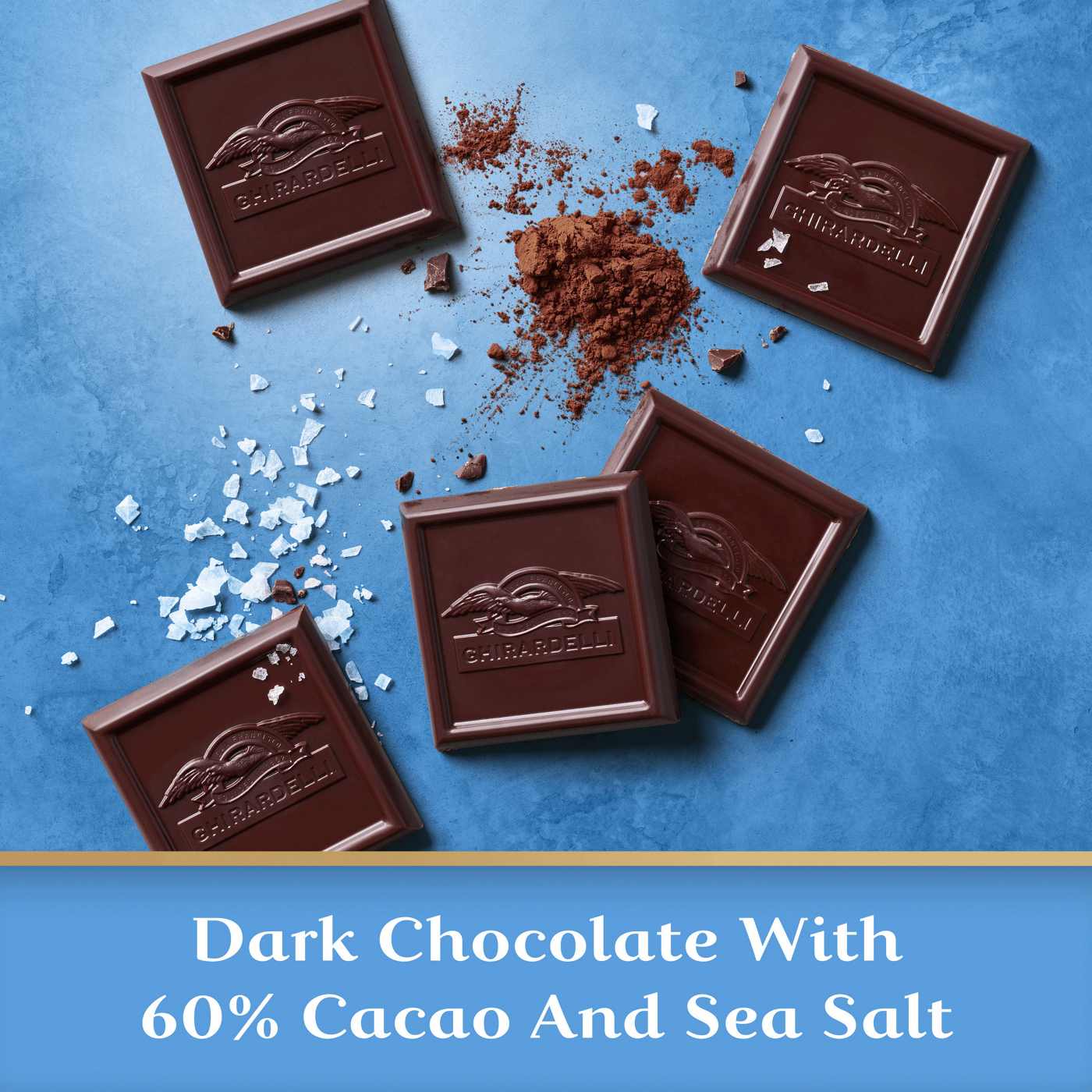 Ghirardelli Intense Sea Salt Dark Chocolate Bar with 60% Cacao; image 2 of 7