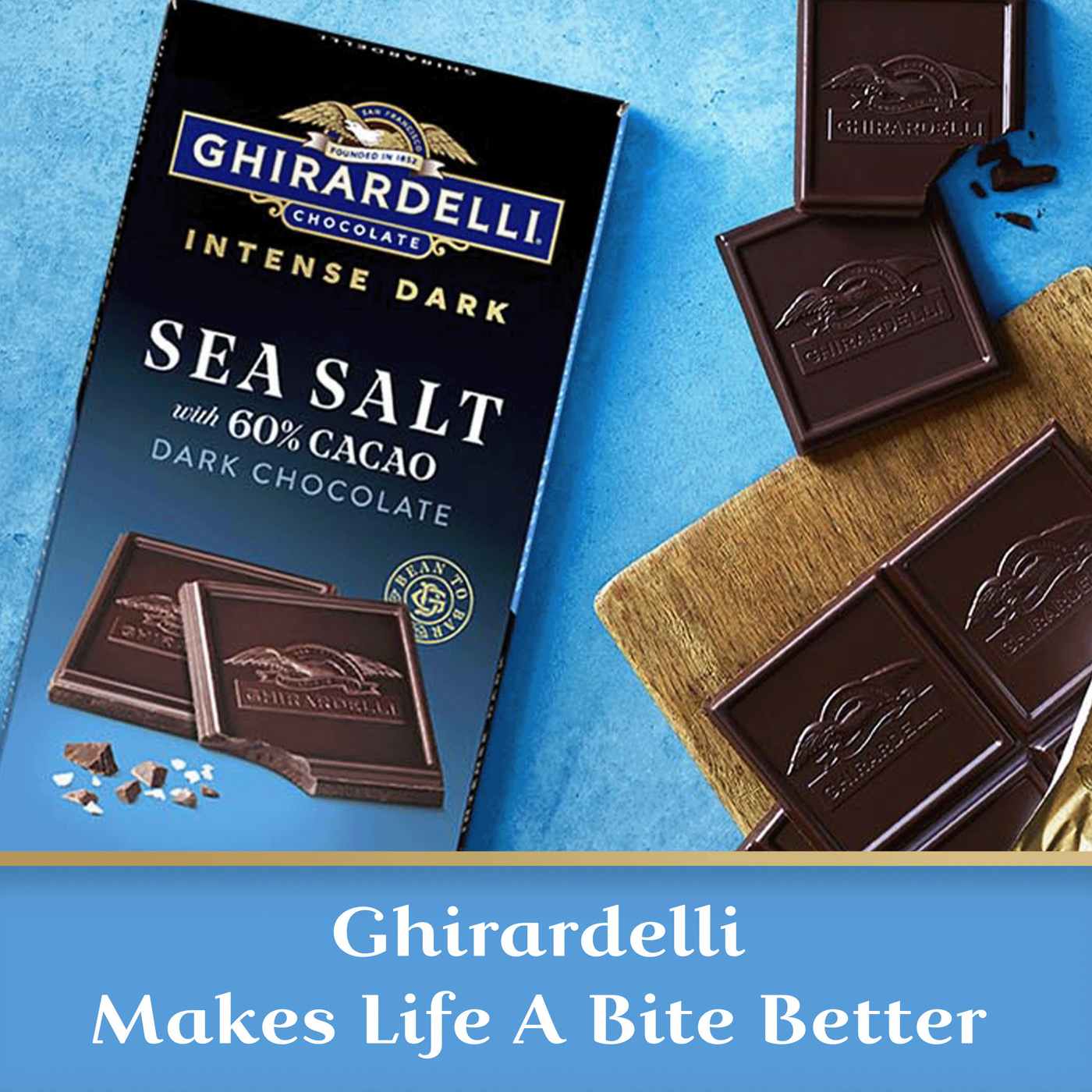 Ghirardelli Intense Sea Salt Dark Chocolate Bar with 60% Cacao; image 4 of 7