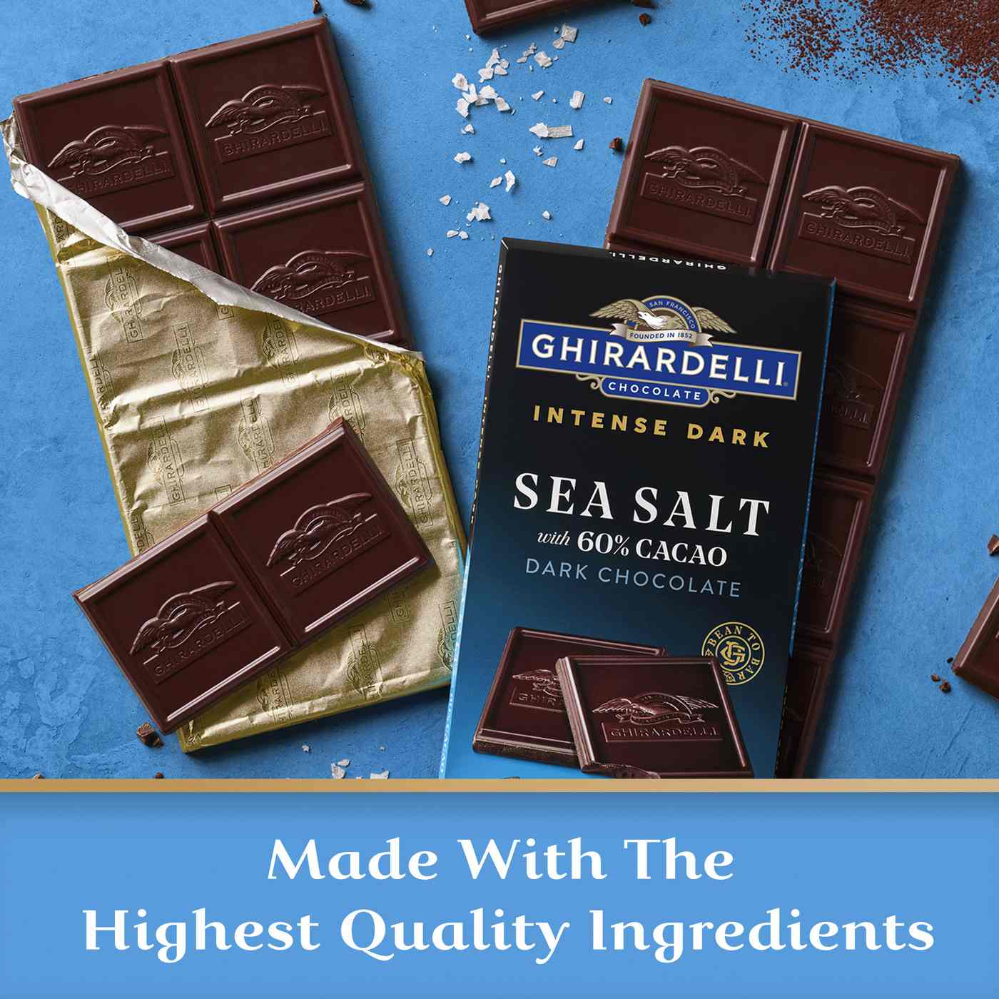 Ghirardelli Intense Sea Salt Dark Chocolate Bar with 60% Cacao; image 7 of 7