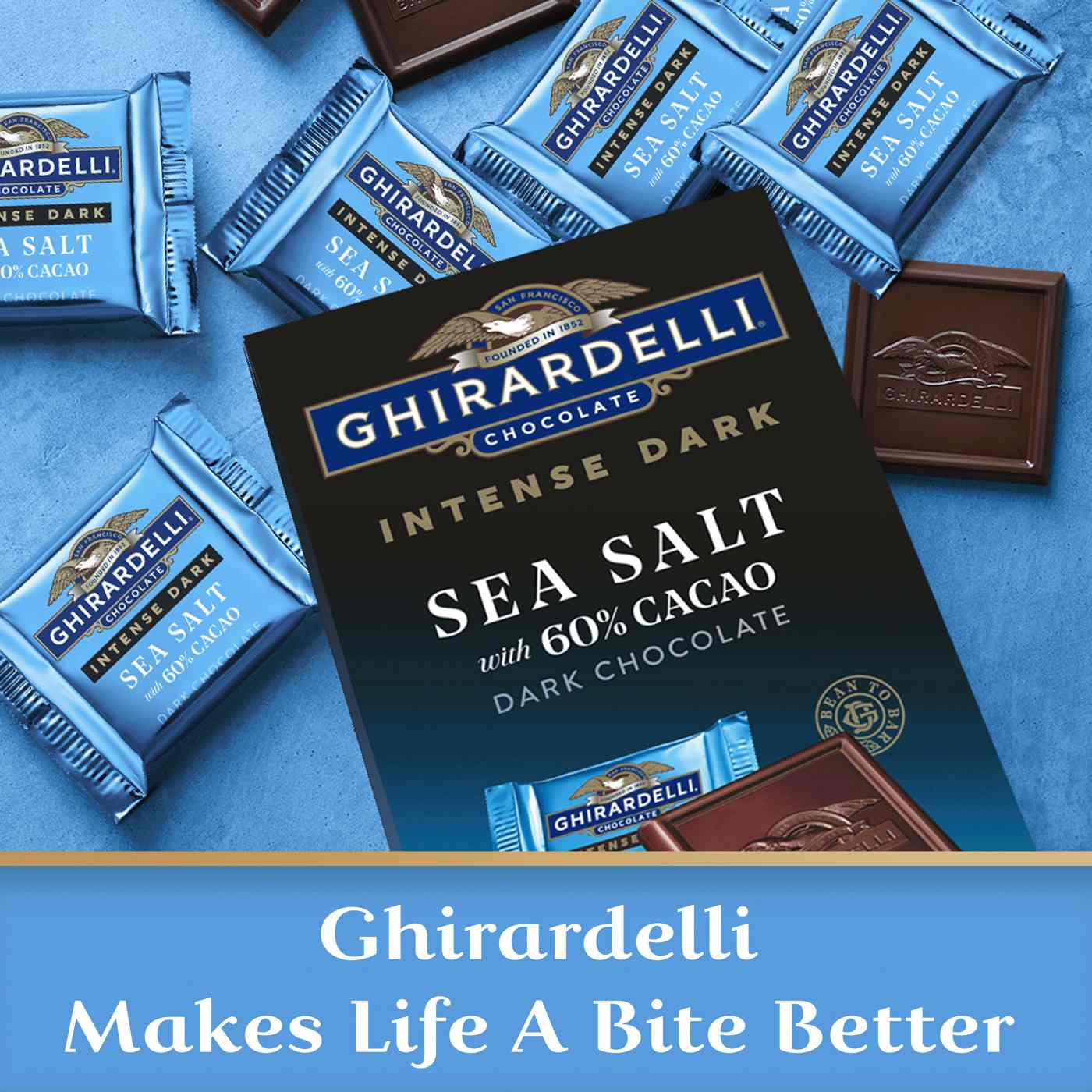 Ghirardelli Intense Dark Sea Salt Dark Chocolate Squares with 60% Cacao; image 4 of 7