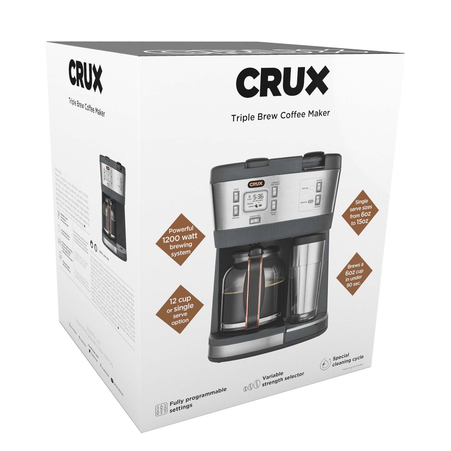 Crux 14634-SN 5 Cup Sustainable Manual Coffee Maker Pot With