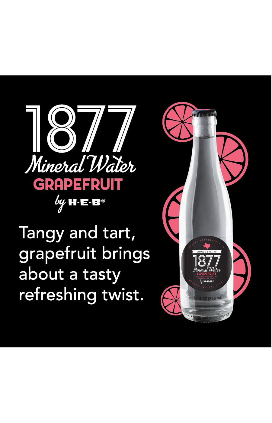 H-E-B 1877 Grapefruit Mineral Water 12 pk Bottles; image 4 of 9