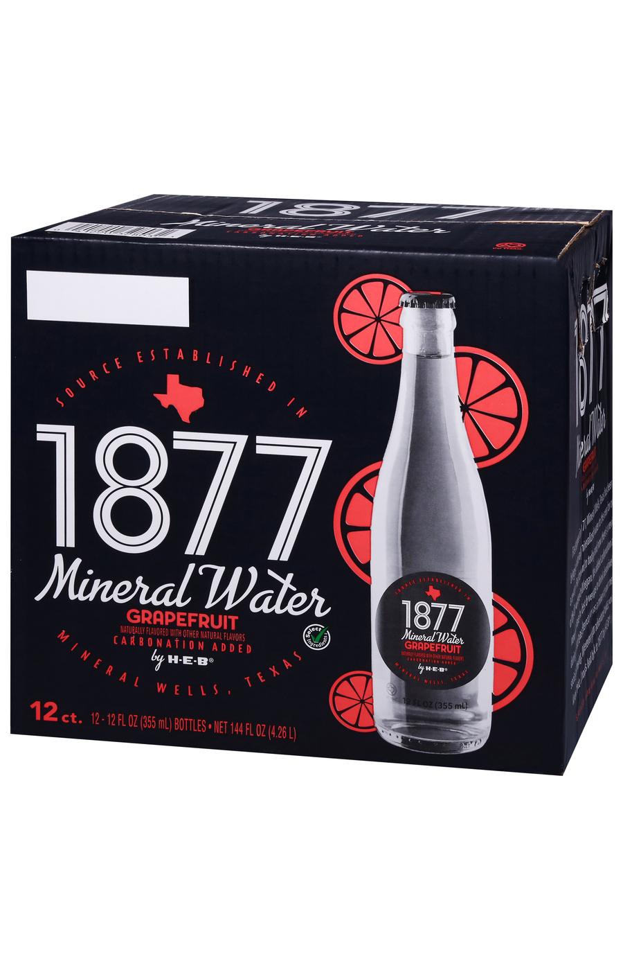 H-E-B 1877 Grapefruit Mineral Water 12 pk Bottles; image 7 of 9