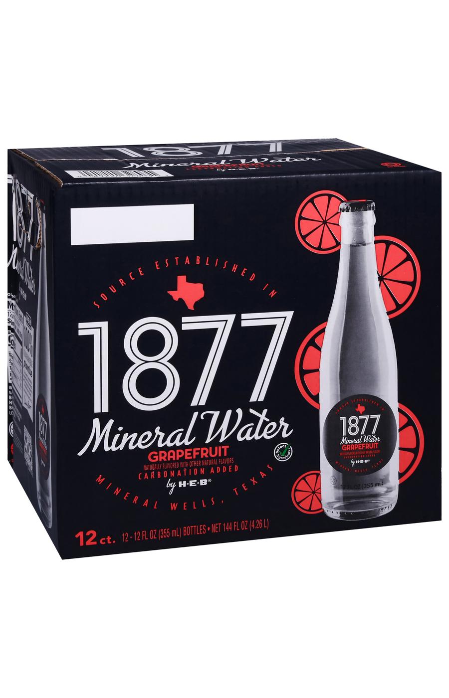 H-E-B 1877 Grapefruit Mineral Water 12 pk Bottles; image 9 of 9