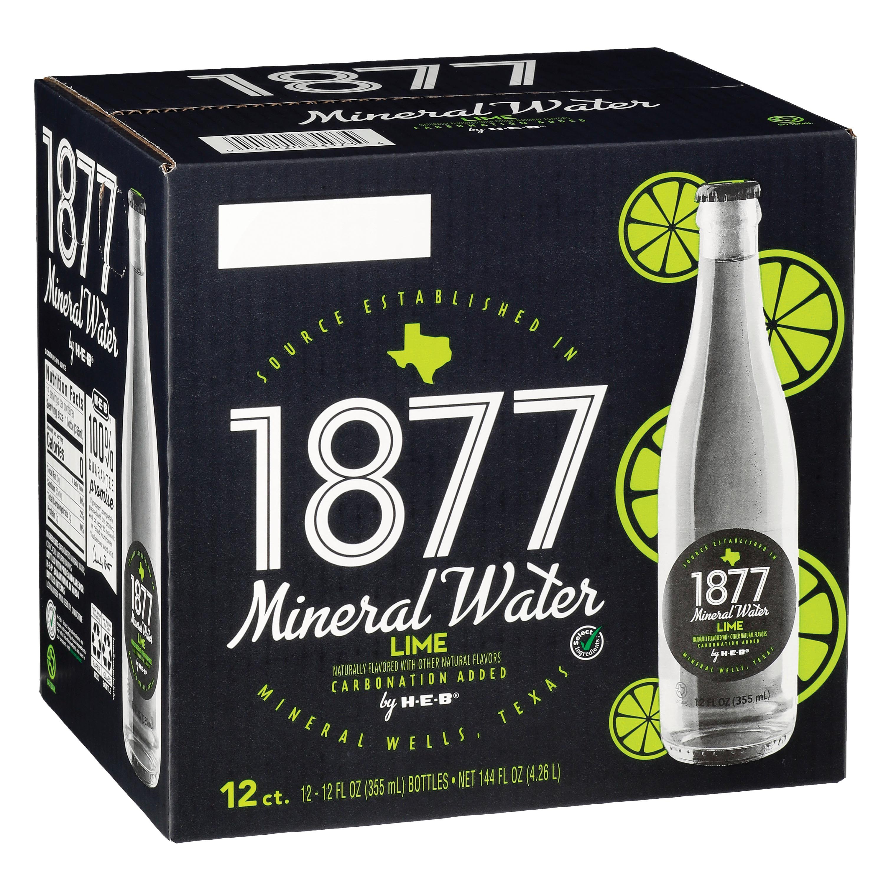 H-E-B 1877 Lime Mineral Water 12 Oz Bottles - Shop Water At H-E-B