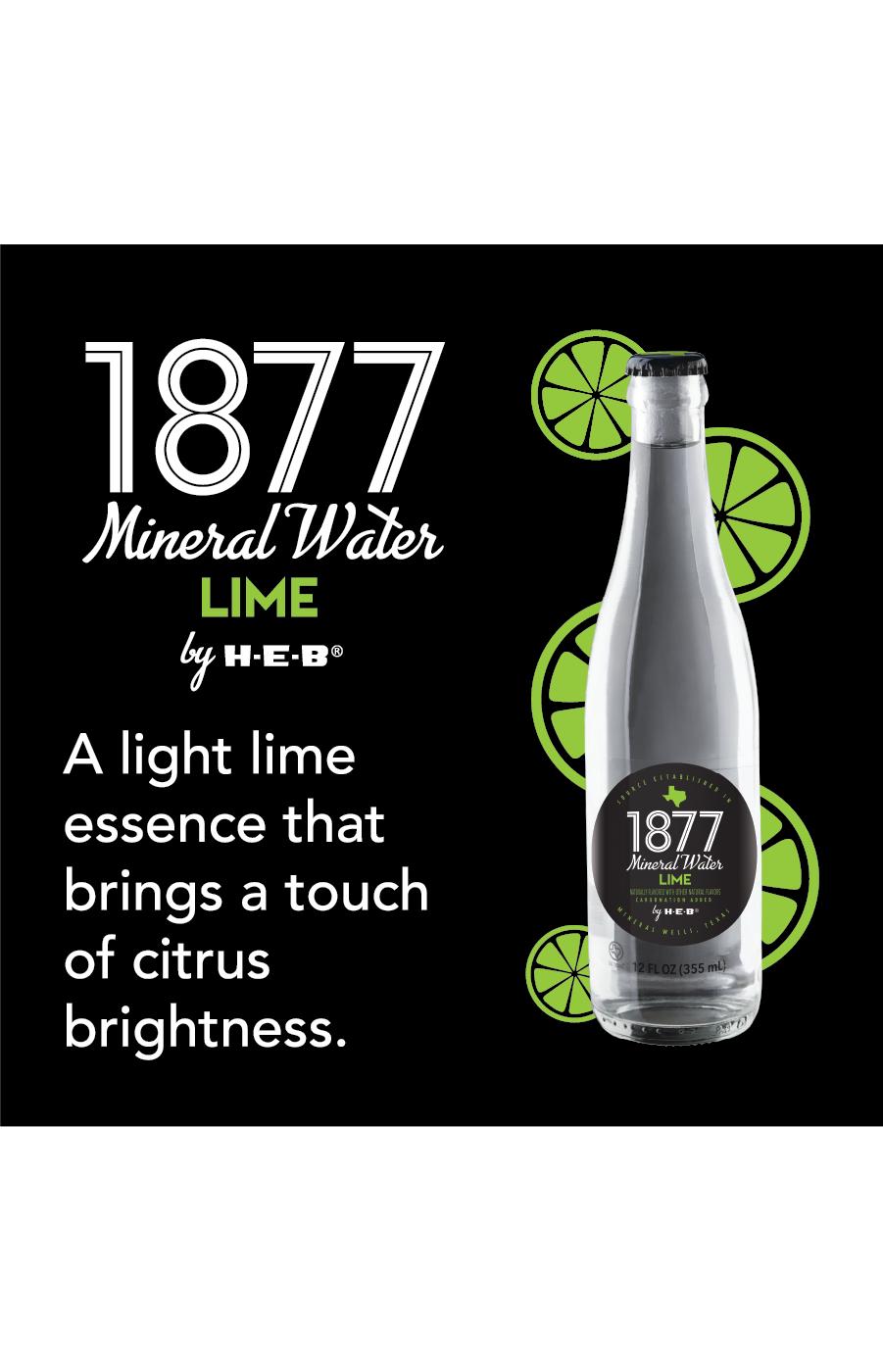 H-E-B 1877 Lime Mineral Water 12 pk Bottles; image 2 of 8
