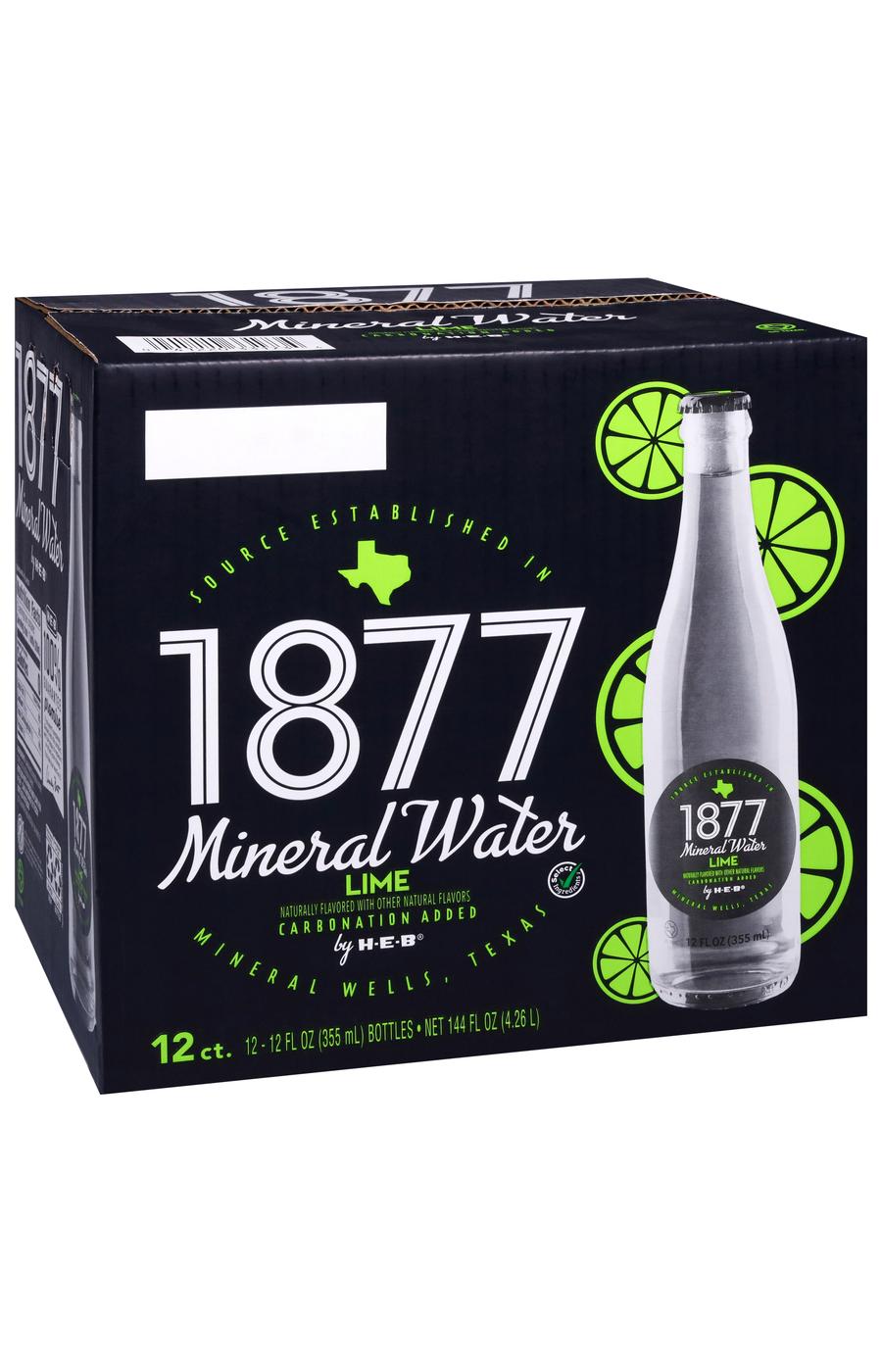 H-E-B 1877 Lime Mineral Water 12 pk Bottles; image 6 of 8