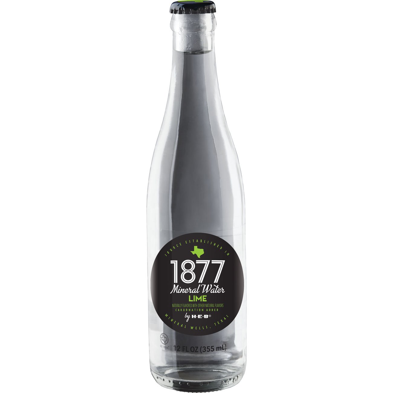 H-E-B 1877 Lime Mineral Water, 12 oz
