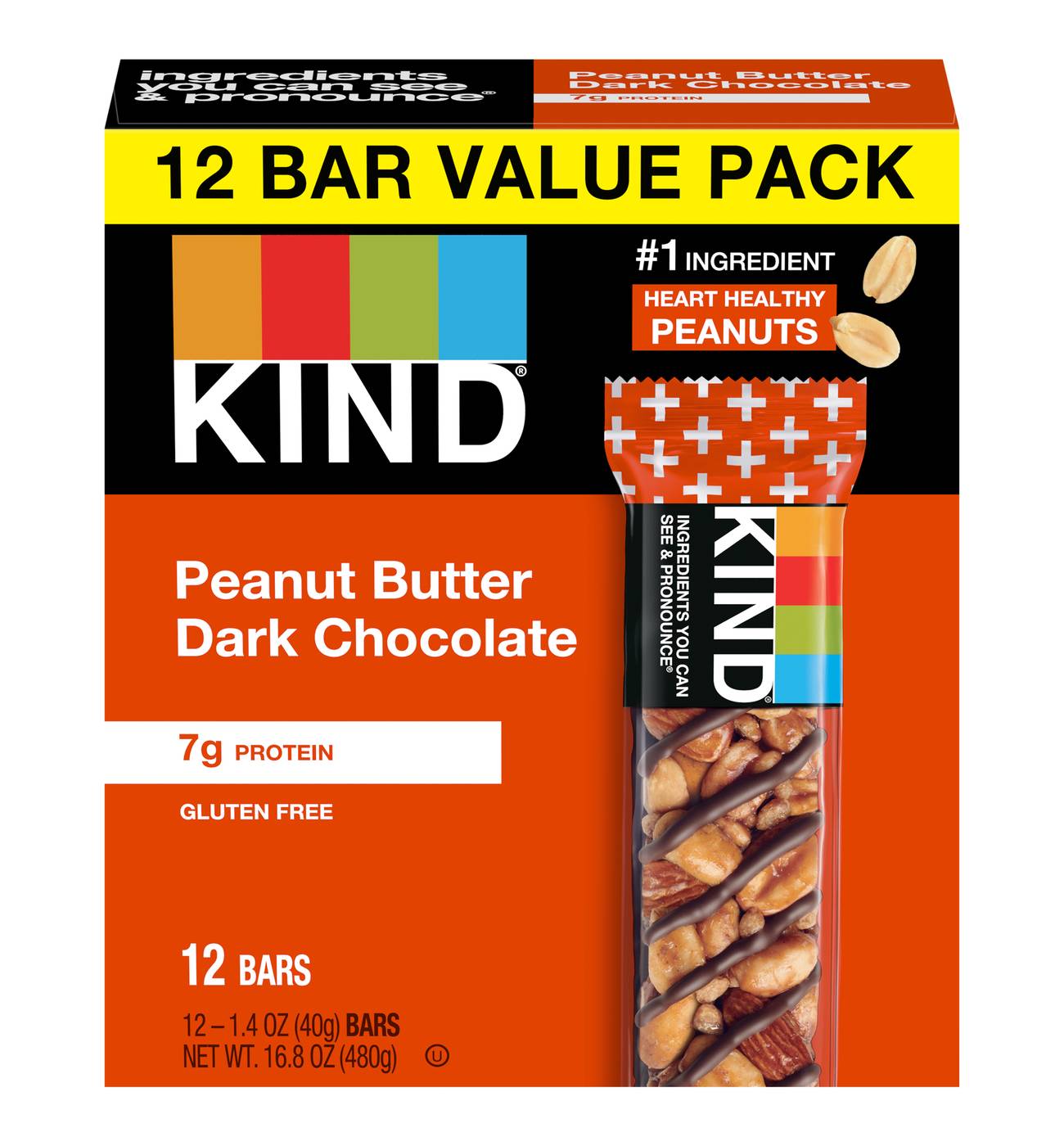 Kind Peanut Butter Dark Chocolate Bars; image 1 of 2