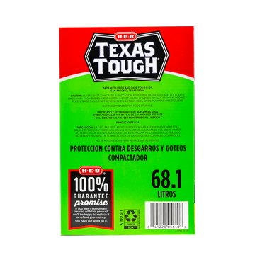 H-E-B Texas Tough Trash Compactor Bags, 18 Gallon, 50 ct