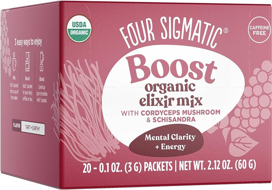 Four Sigmatic Organic Boost Elixir Mix with Cordyceps, 20 ct