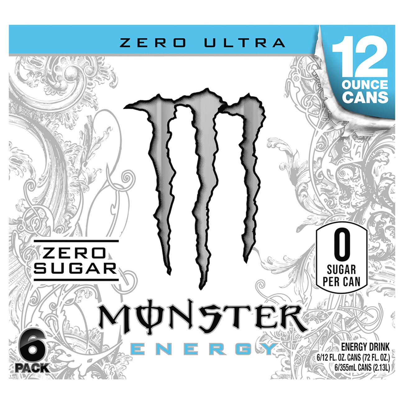 Monster Energy Zero Ultra Sugar Free Energy Drink 6 pk Cans - Shop