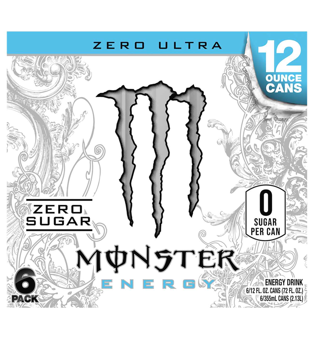 Monster Energy Zero Ultra Sugar Free Energy Drink 12 oz Cans; image 1 of 3