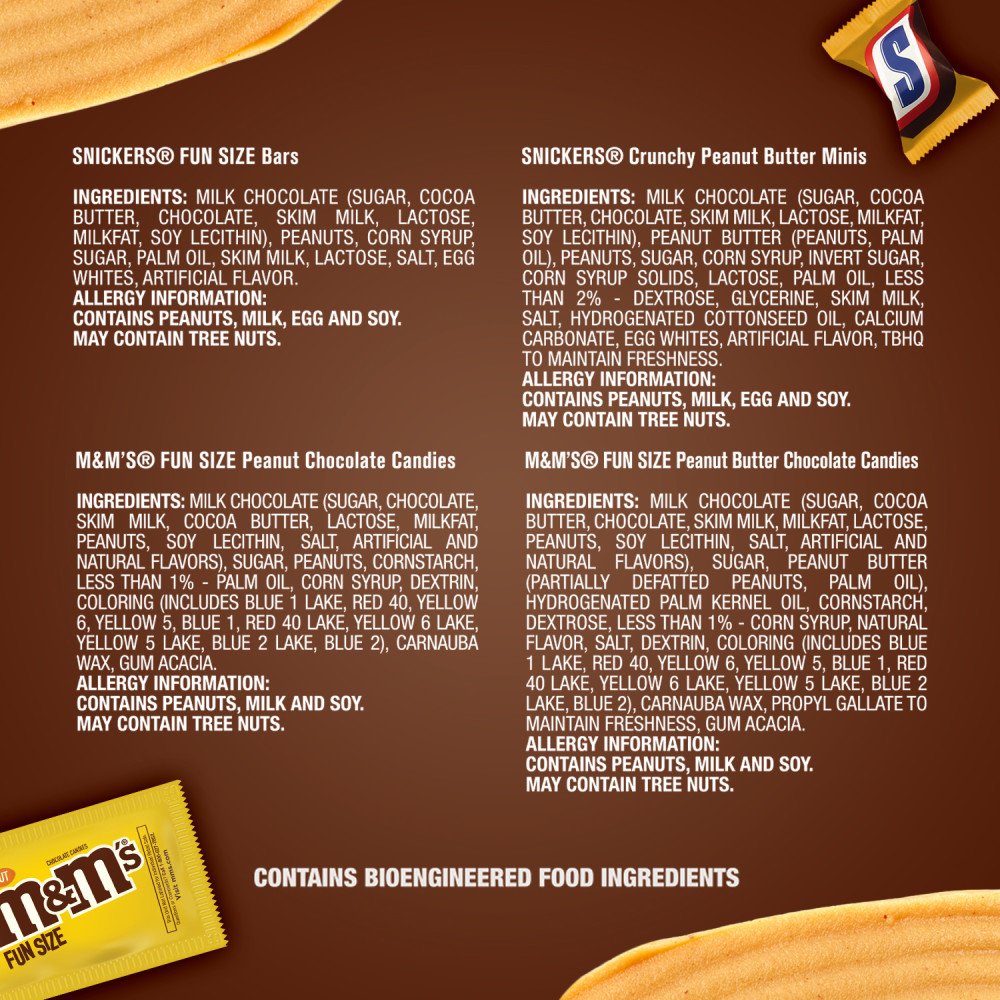 Is it Tree Nut Free M&m's Original Peanut Butter & Caramel Fun Size  Chocolate Candy Bars Variety