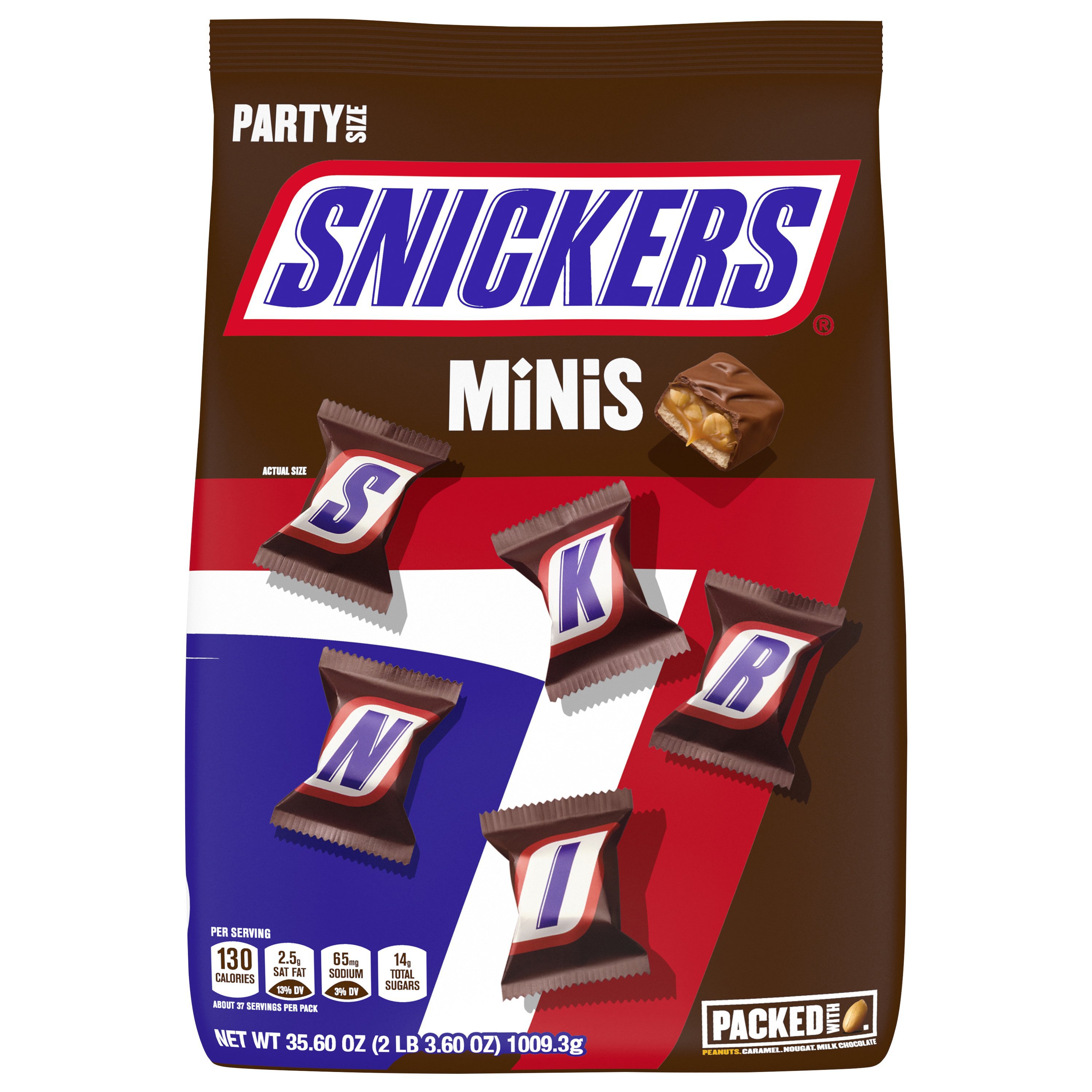 Snickers Candy Bars, Minis - 2.48 oz