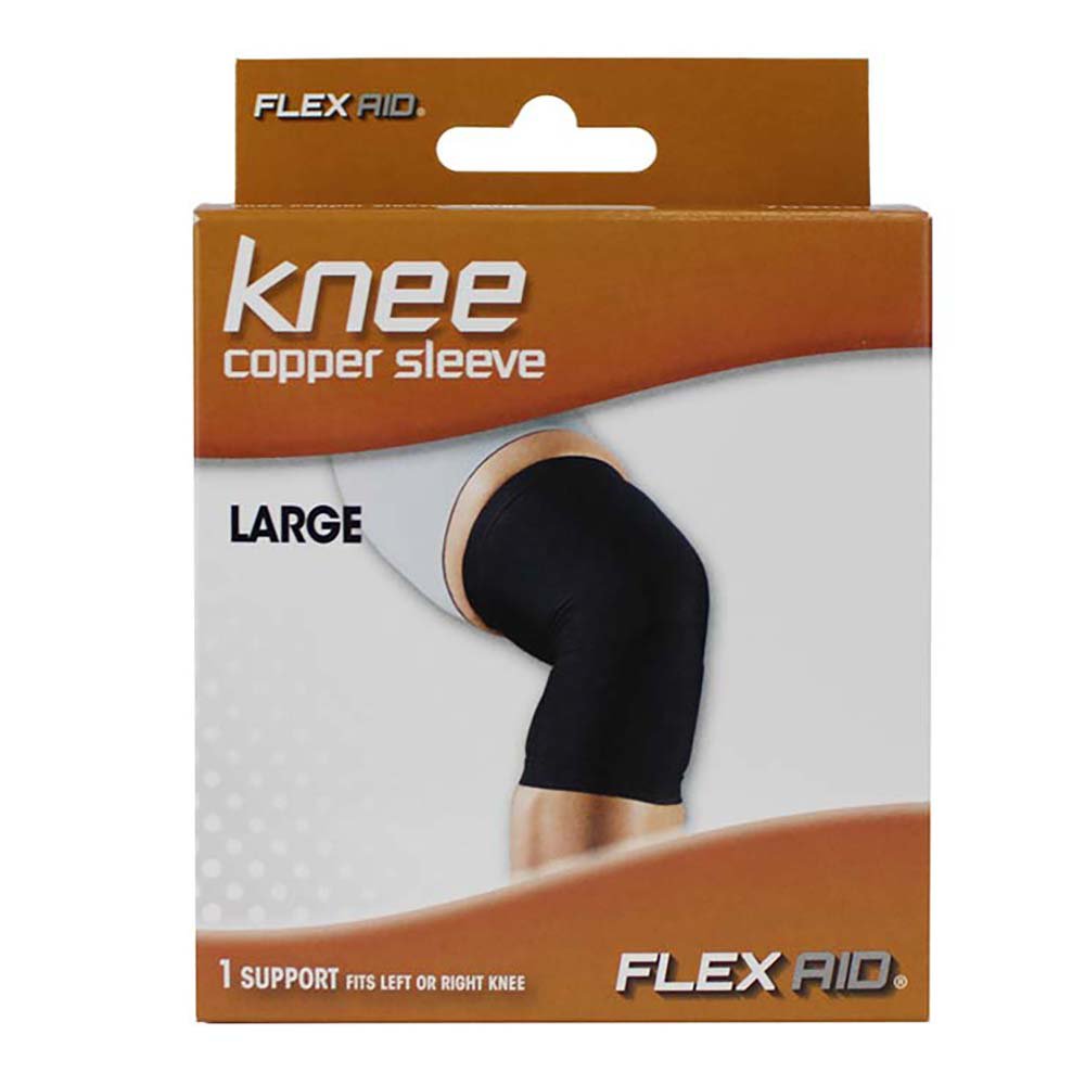 Flex Aid Knee Copper Sleeve Large Shop Sleeves & braces at HEB