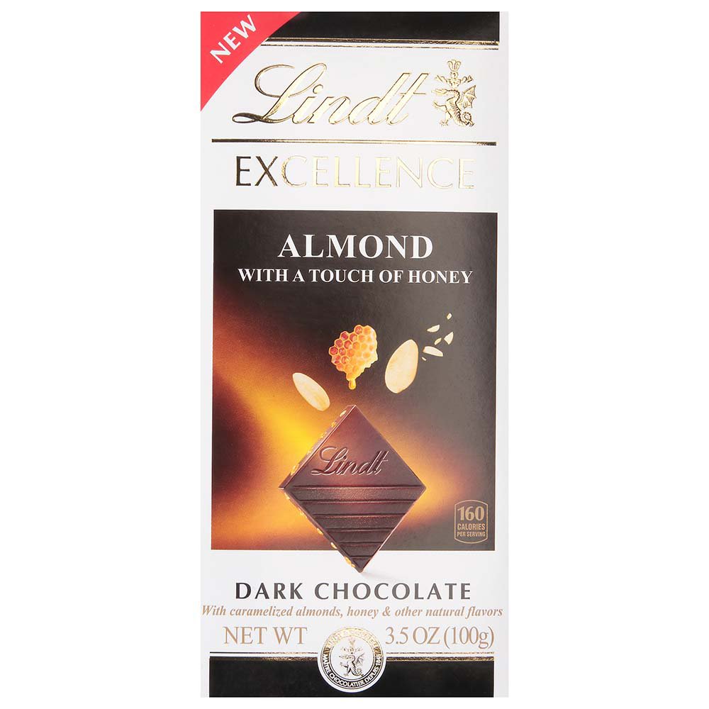 Lindt Excellence Almond with Touch of Honey Dark Chocolate Bar Shop