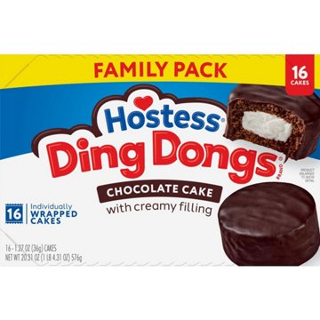 Hostess Ding Dongs Chocolate Snack Cakes - Family Pack, 16 ct