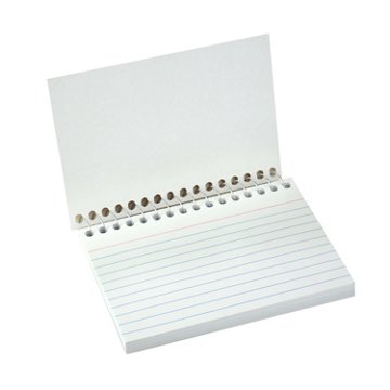 C-Line Perforated Index Card Spiral Notebook - Red, 3" x 5"