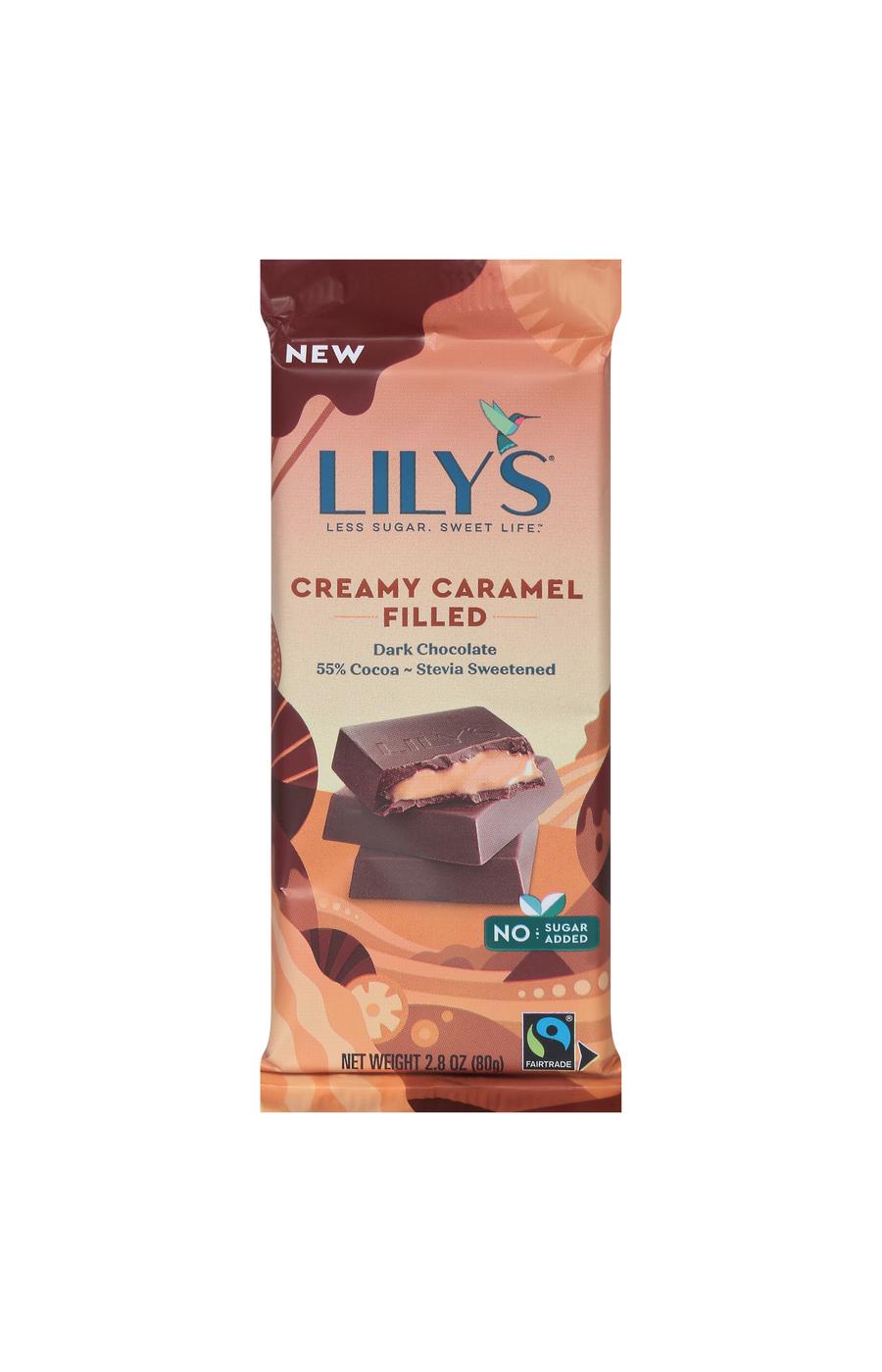 Lily's Creamy Caramel Filled Dark Chocolate Bar; image 1 of 2