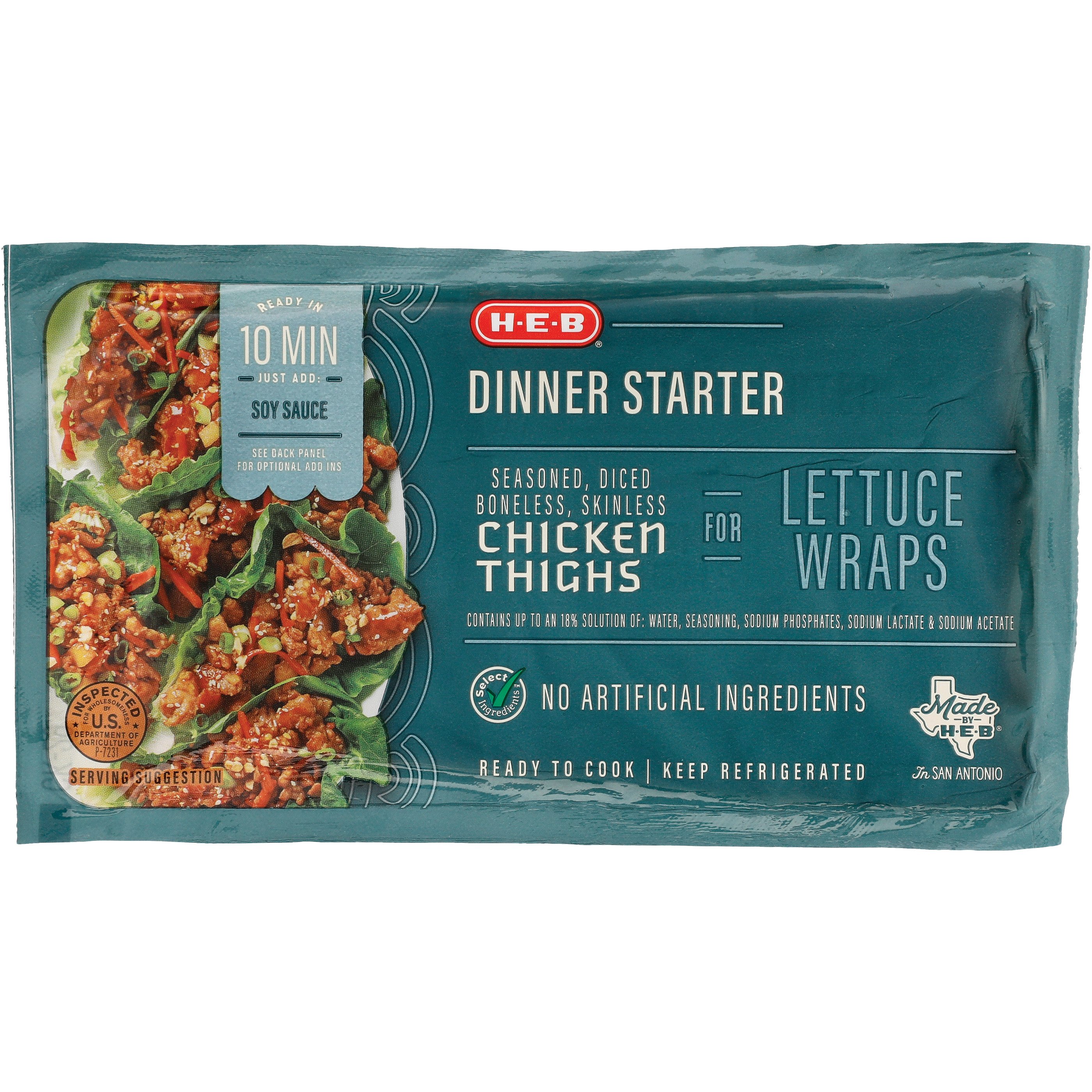 HEB Dinner Starter Seasoned & Diced Chicken Thighs Shop Meat at HEB