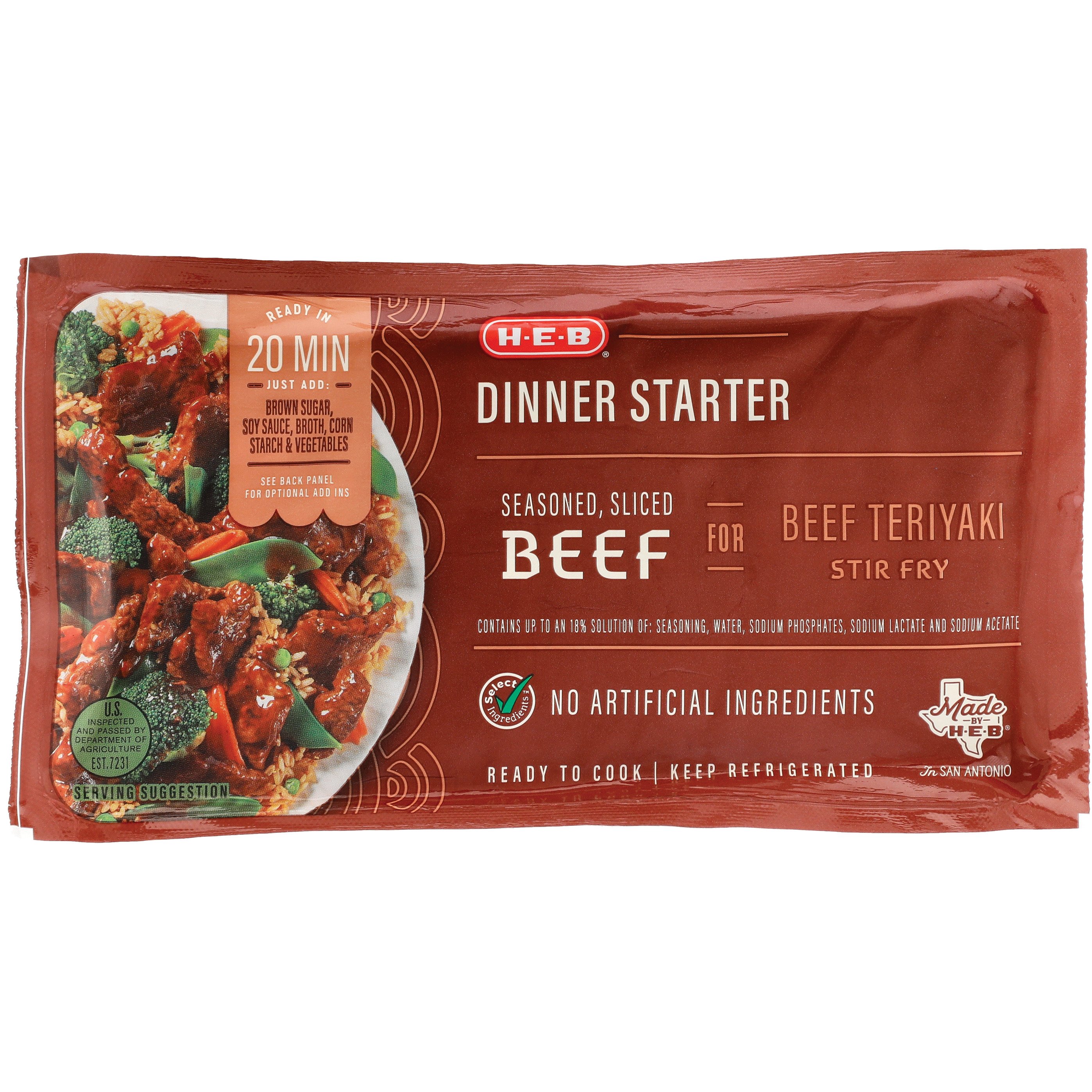 H-E-B Dinner Starter Teriyaki Seasoned & Sliced Beef - Shop Meat At H-E-B