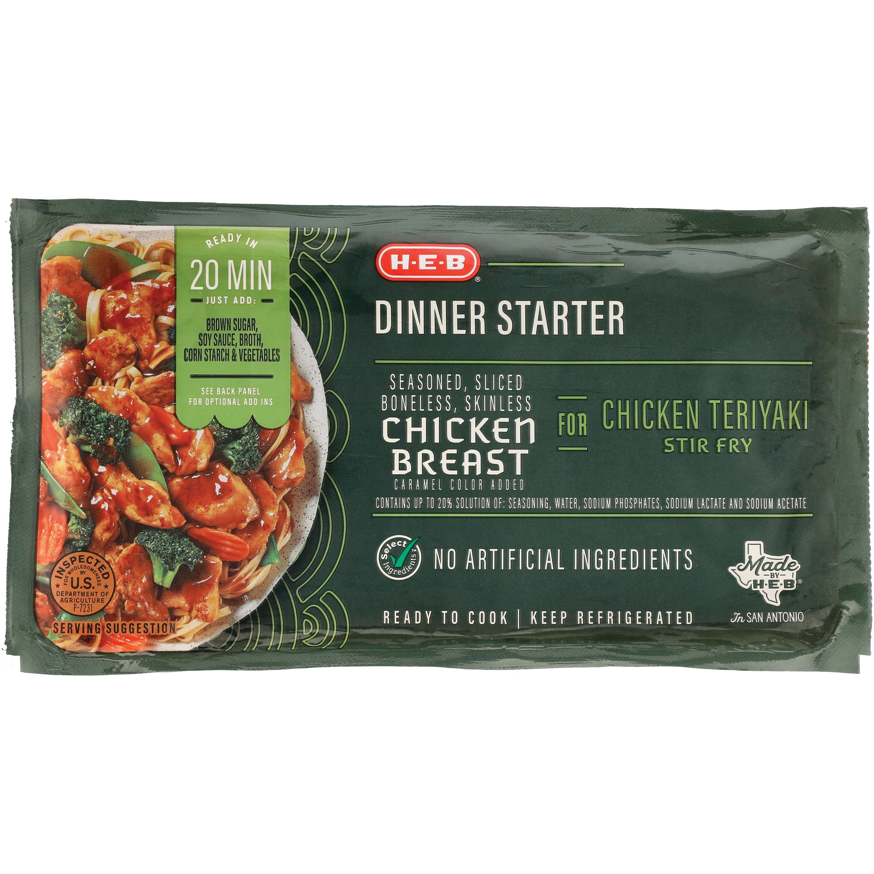 HEB Dinner Starter Seasoned Sliced Chicken Breast for Teriyaki Stir
