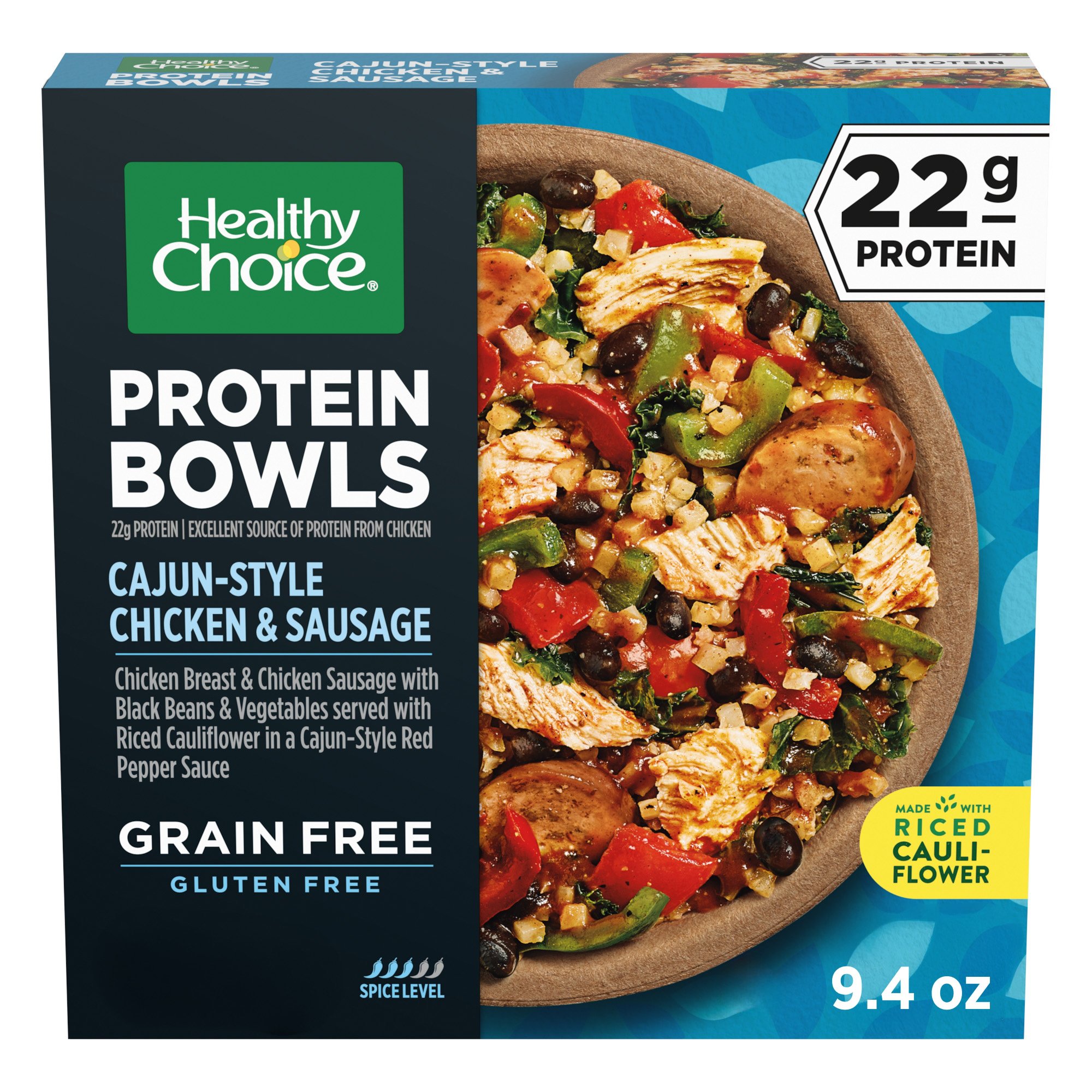 Healthy Choice Protein Bowls Cajun-Style Chicken & Sausage 22g Protein Frozen Meal, 9.4 oz