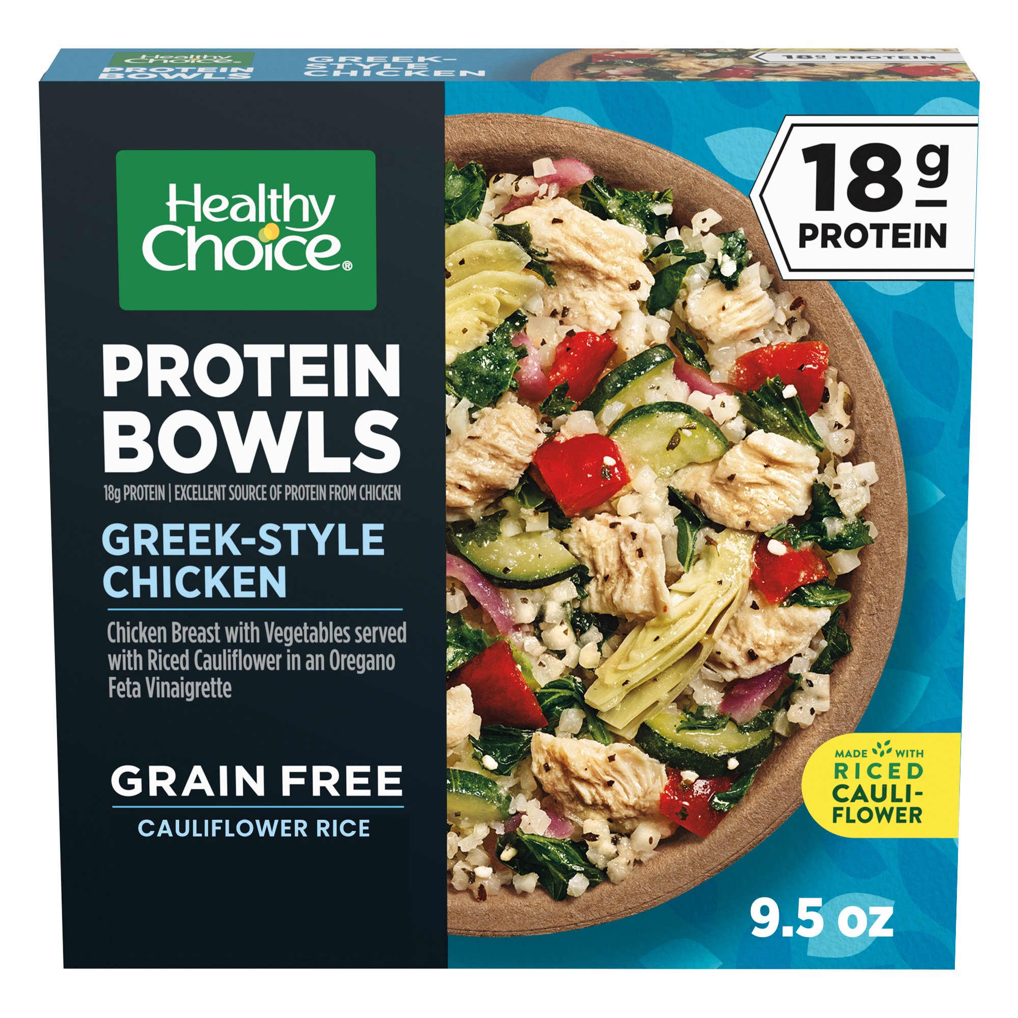 Healthy Choice Protein Bowls Greek-Style Chicken 18g Protein Frozen Meal, 9.5 oz