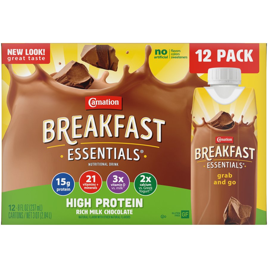 Carnation Breakfast Essentials High Protein Rich Milk Chocolate