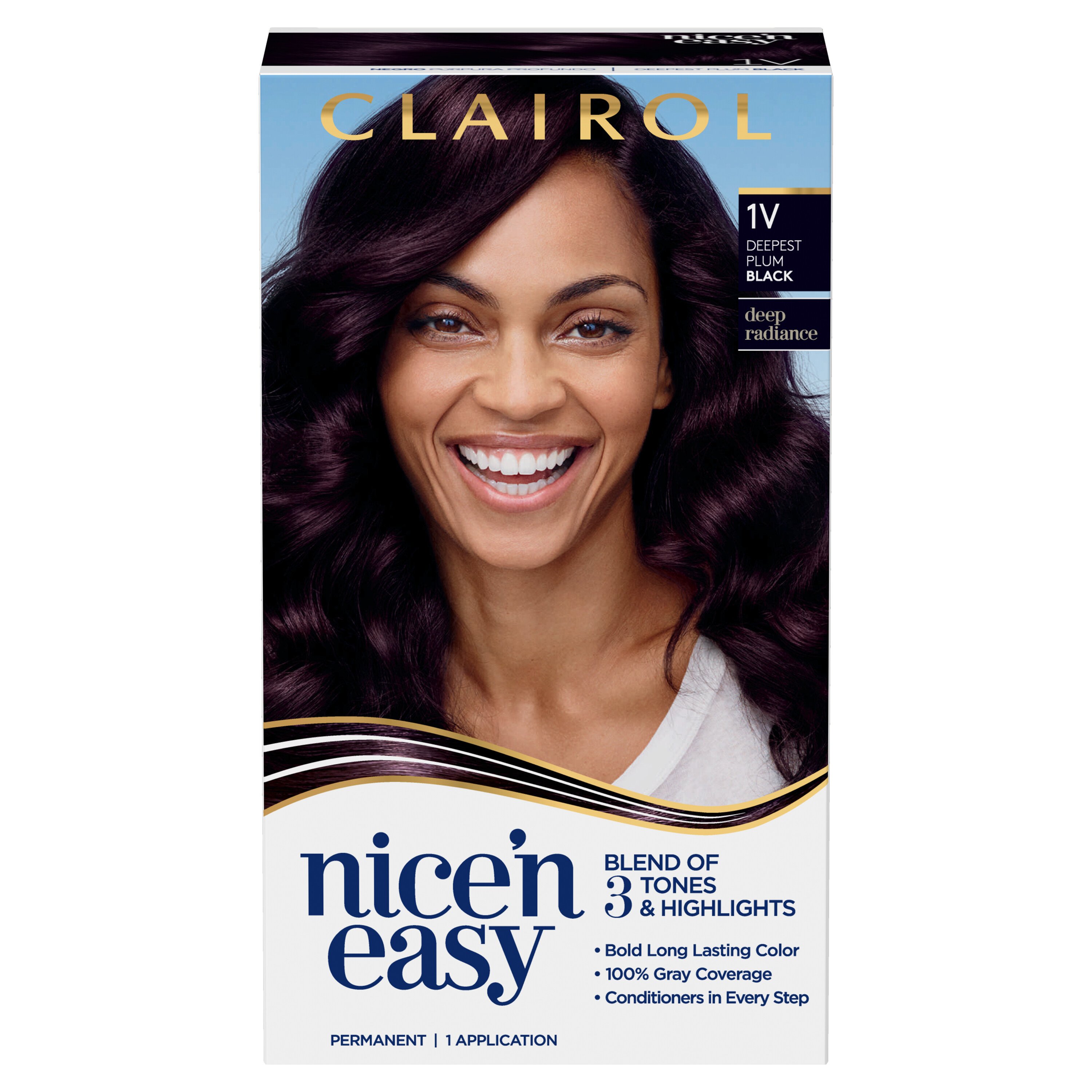 Clairol Nice 'N Easy Permanent Hair Color 1V Deepest Plum Black - Shop ...