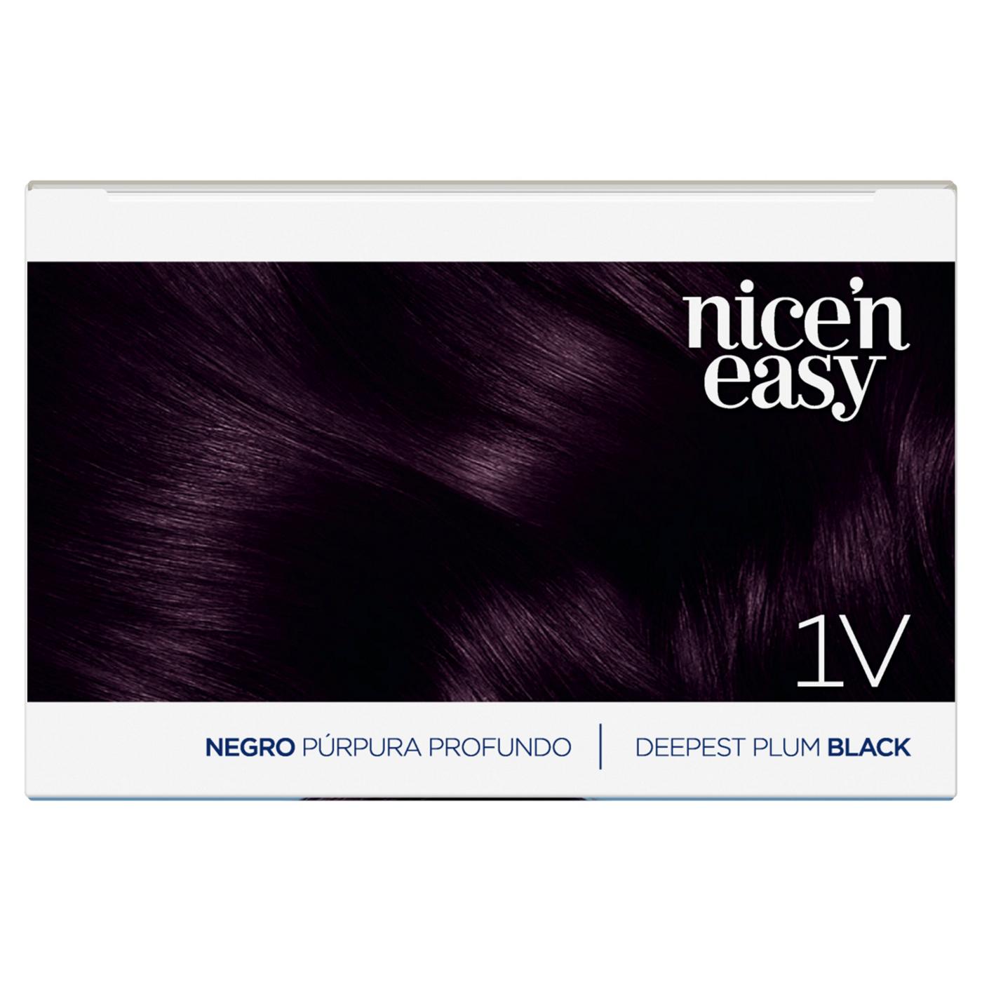 Clairol Nice 'N Easy Permanent Hair Color 1V Deepest Plum Black; image 6 of 7