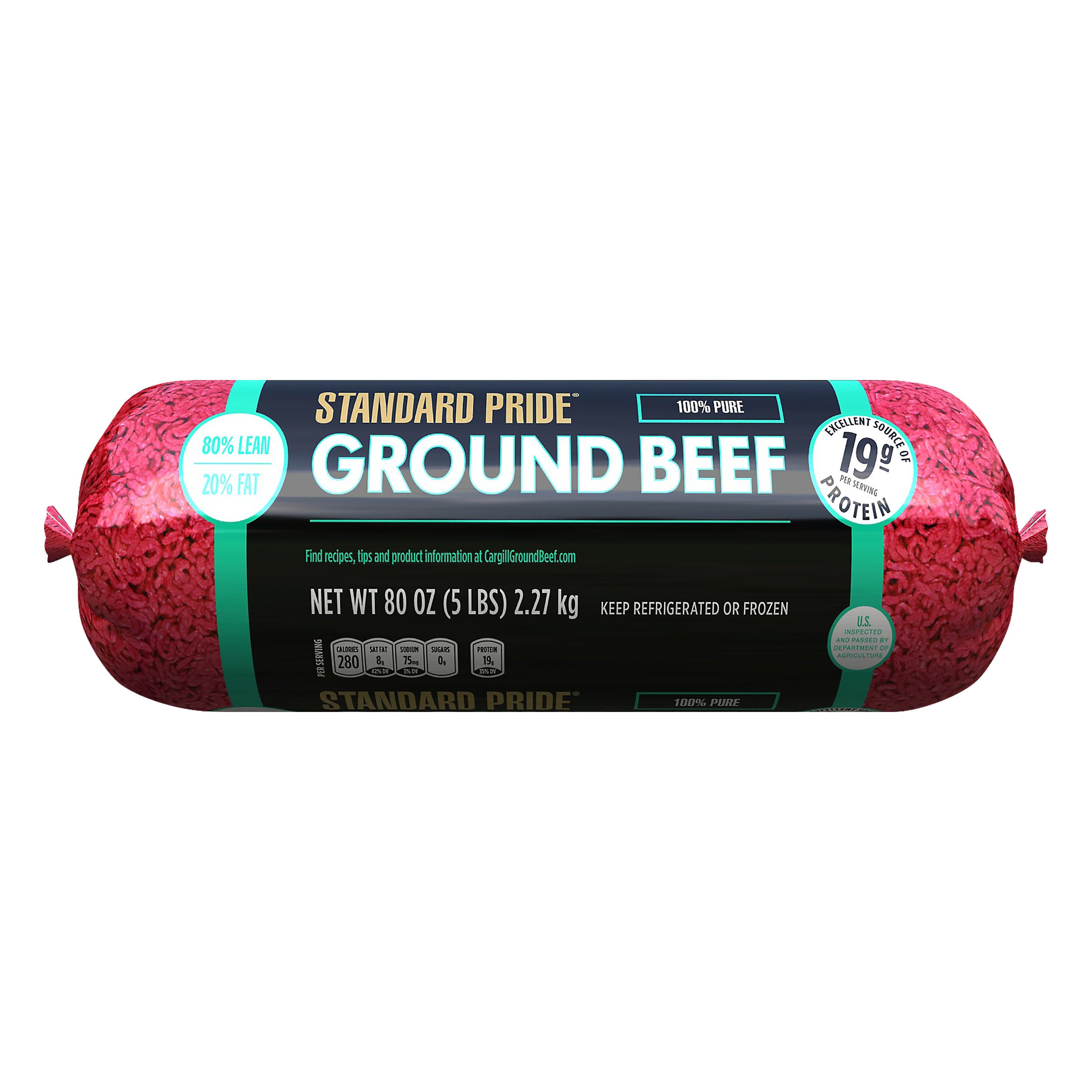 Calories in 1 lb of Ground Beef (80% Lean / 20% Fat) and Nutrition Facts