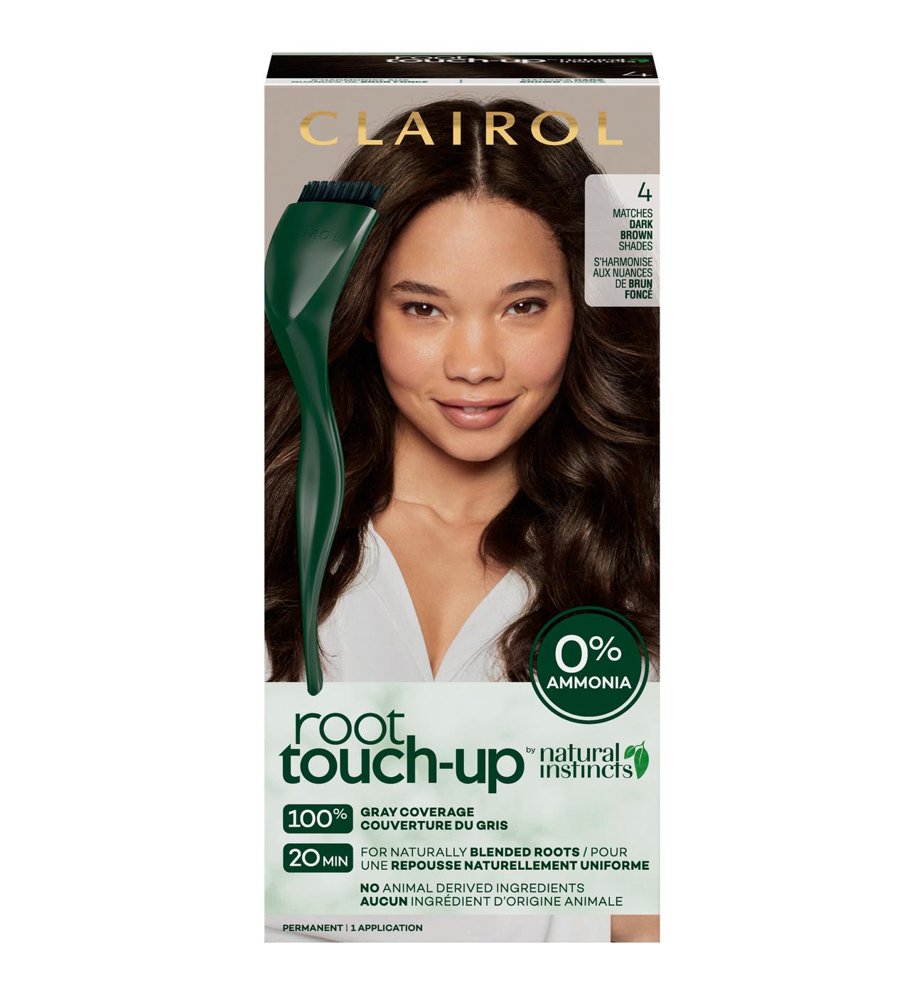 Clairol Root Touch-Up by Natural Instincts Ammonia-Free Permanent Hair Color 4 Matches Dark Brown Shades; image 1 of 4