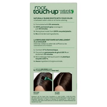 Clairol Root Touch-Up by Natural Instincts Ammonia-Free Permanent Hair Color 4 Matches Dark Brown Shades