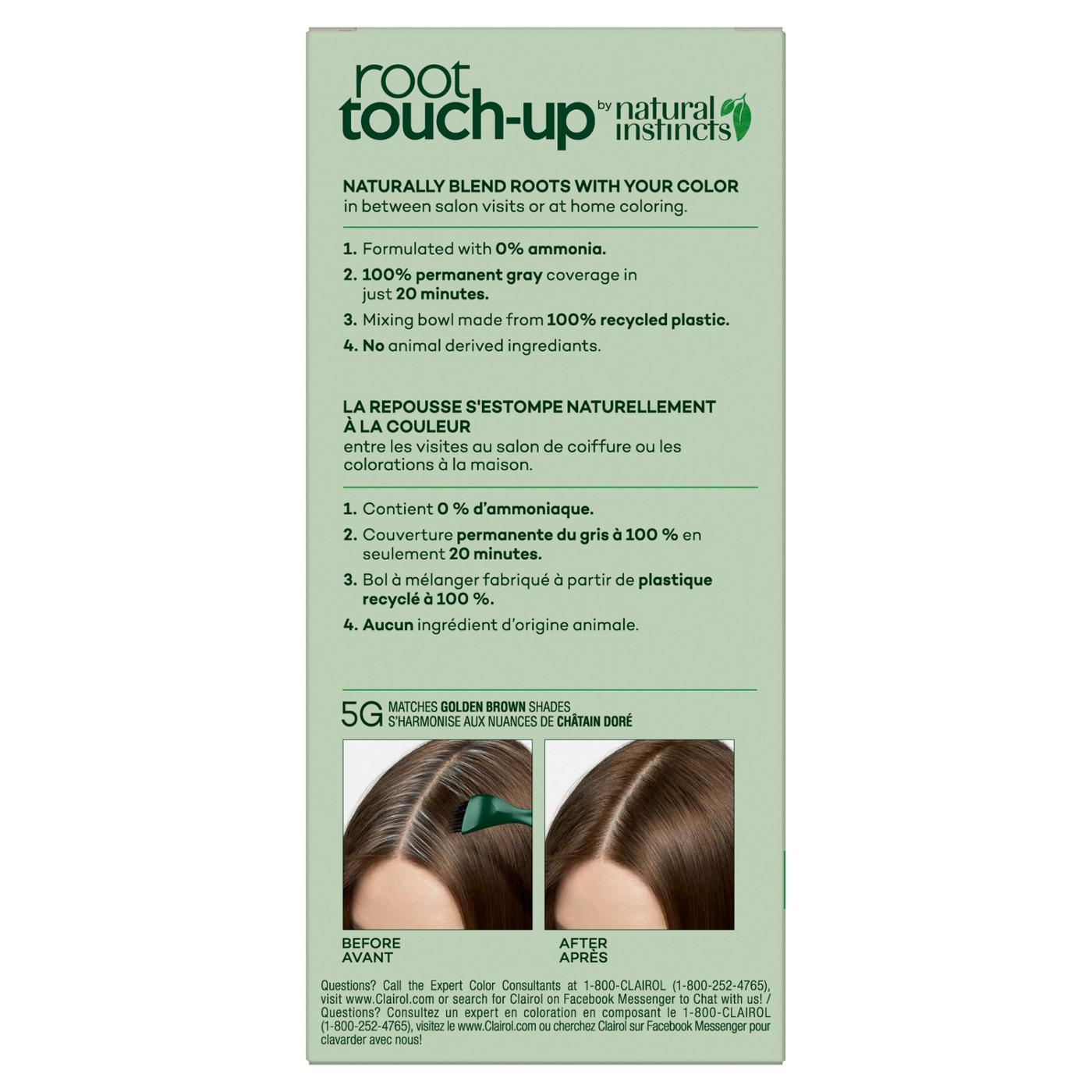 Clairol Root Touch-Up by Natural Instincts Ammonia-Free Permanent Hair Color 5G Matches Golden Brown Shades; image 3 of 3