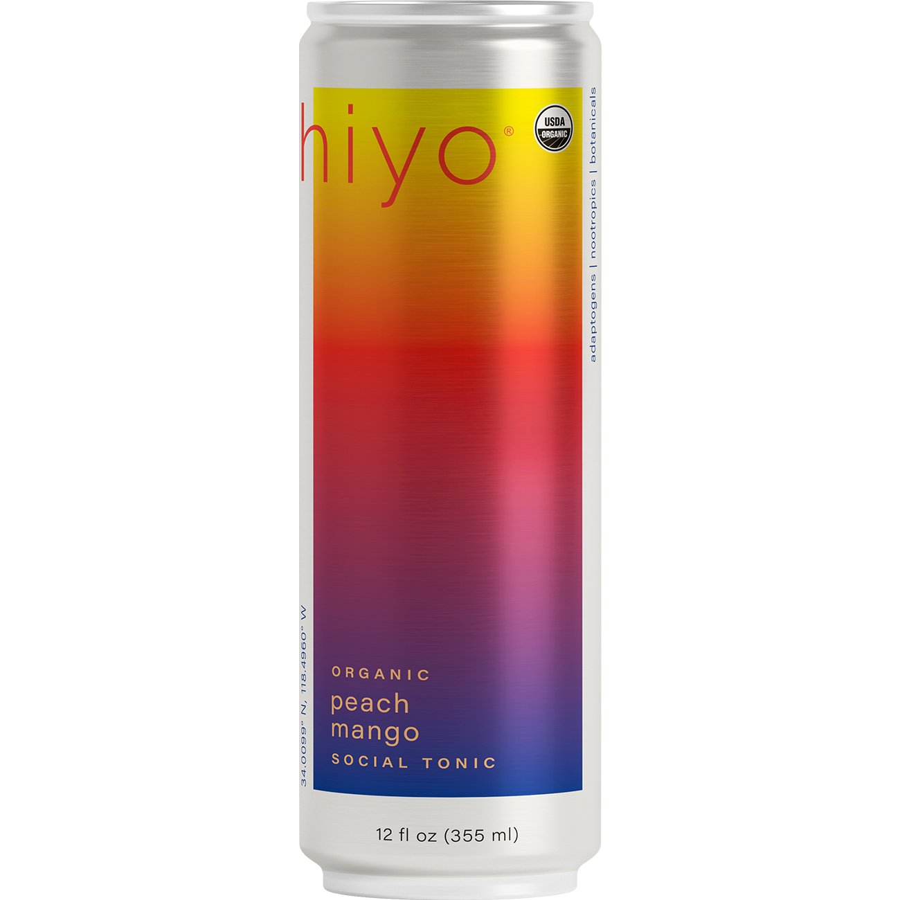 hiyo Organic Non-Alcoholic Social Tonic - Peach Mango, 12 oz