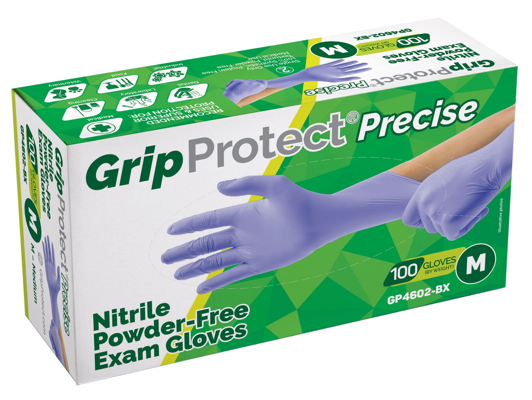 Grip Protect Nitrile PowderFree Exam Gloves Medium Shop Kits