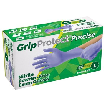 Grip Protect Nitrile Powder-Free Exam Gloves - Large, 100 ct