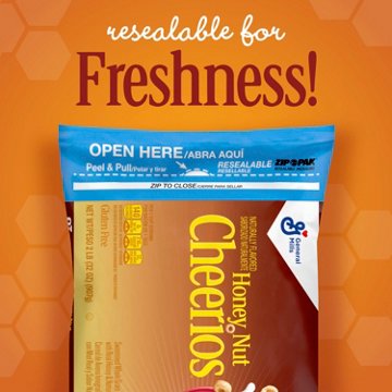 General Mills Honey Nut Cheerios Cereal Bag