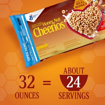 General Mills Honey Nut Cheerios Cereal Bag, 32 oz