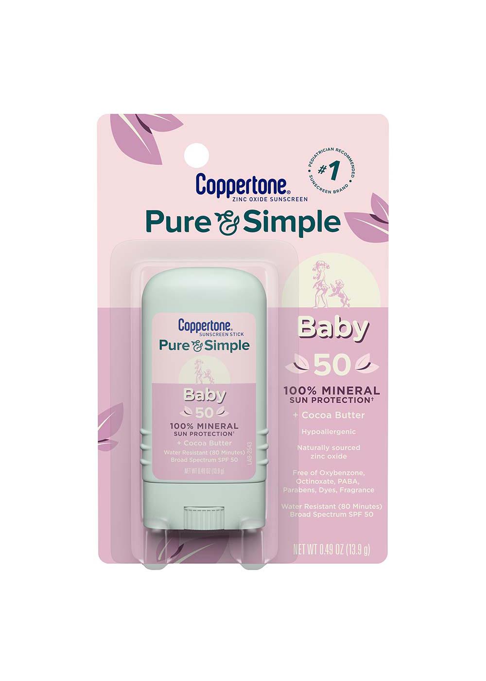 Coppertone Pure & Simple Baby Sunscreen Stick - SPF 50; image 1 of 2