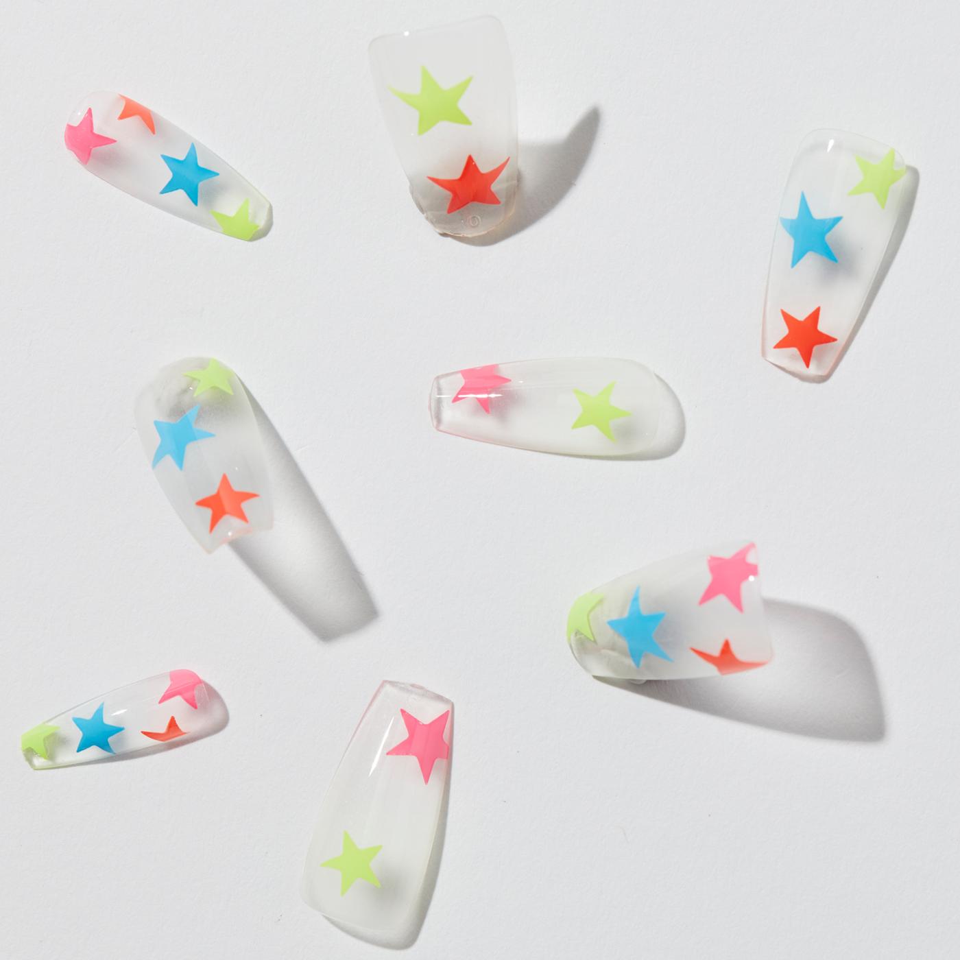 Diosa Astra's Astronomy Artificial Nails - Neon Stars; image 4 of 5