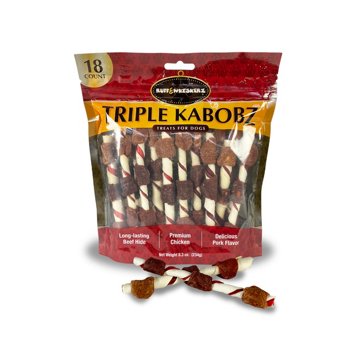 Ruff & Whiskerz Triple Kabobz Dog Treats, 18 ct