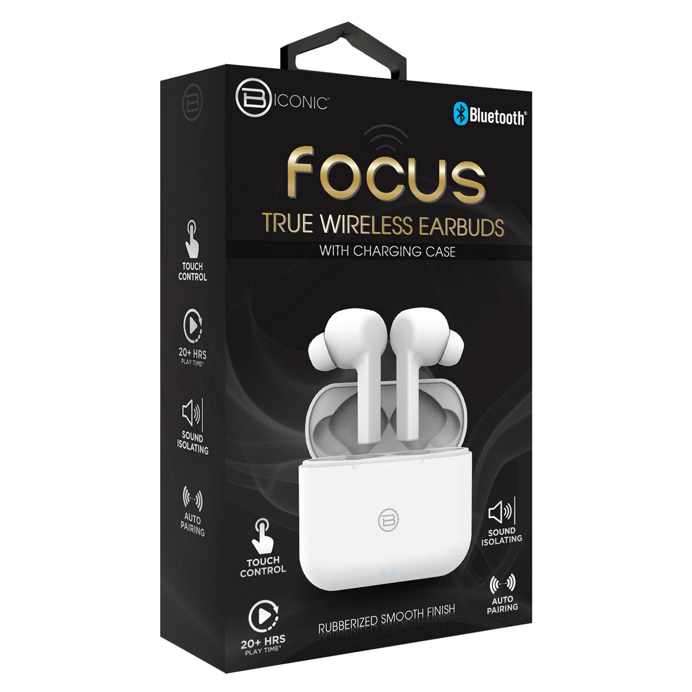 Biconic Focus True Wireless Earbuds with Charging Case - White - Shop ...