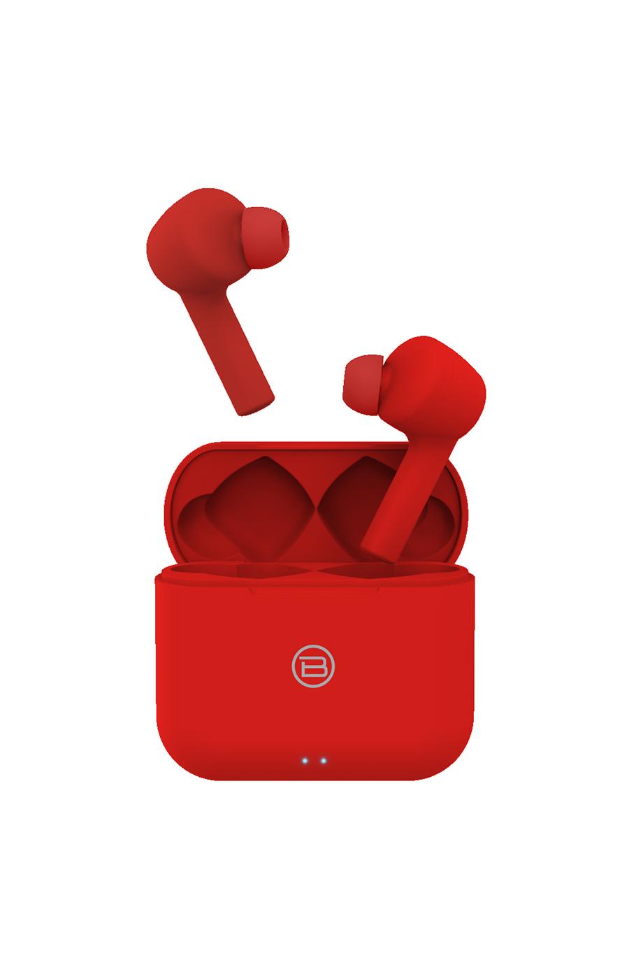 Biconic Focus True Wireless Earbuds with Charging Case - Red; image 1 of 2