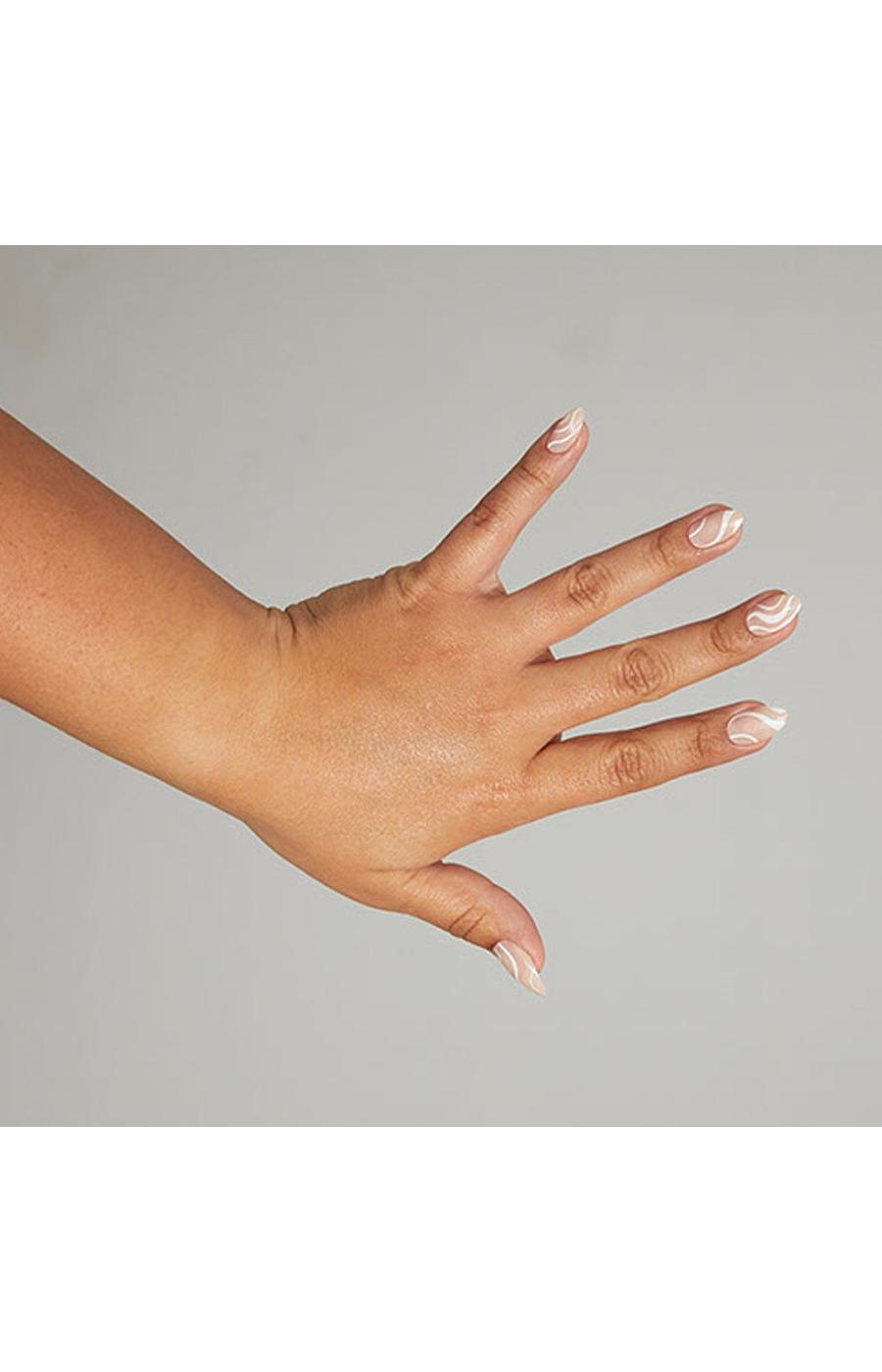 Diosa Brigid's Wave Artificial Nails - Beige & White Swirls; image 3 of 4