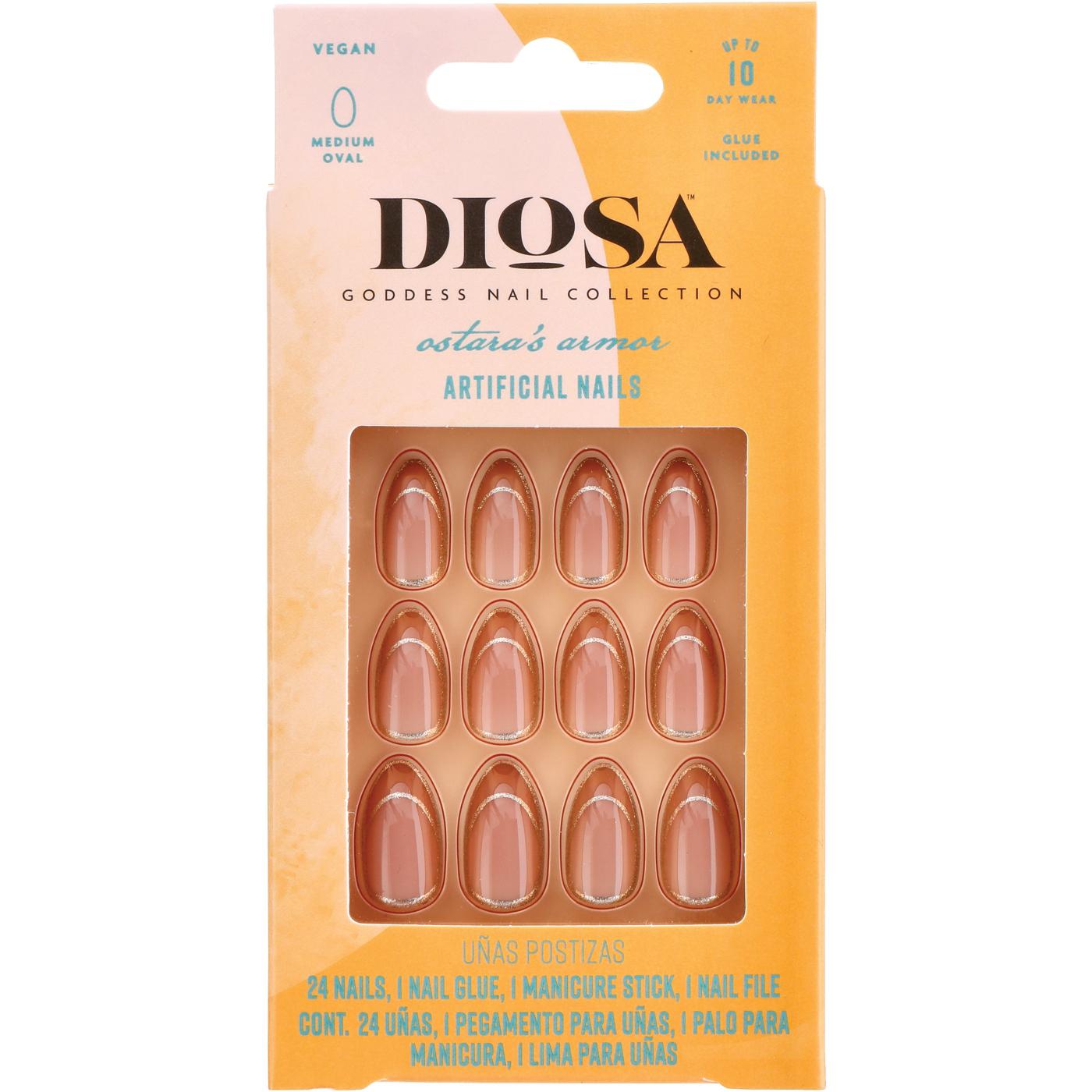 Diosa Ostara's Armor Artificial Nails - Nude & Gold; image 1 of 4