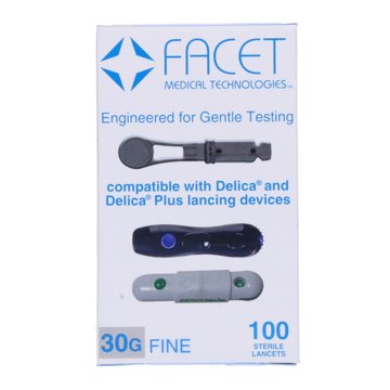 Facet 30G Lancets, 100 ct